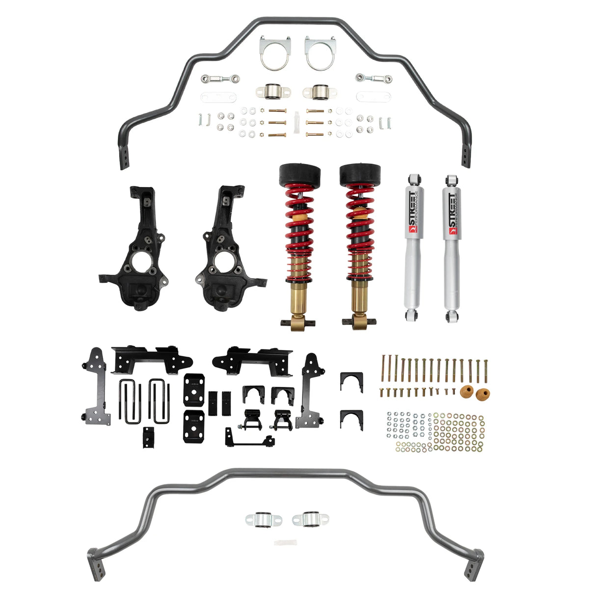 Belltech Performance Handling Kit w/Front Coilovers & Front Sway Bar (2-4" Front / 6" Rear Drop) for 2019-2026 GMC Sierra 1500 4WD Short Bed