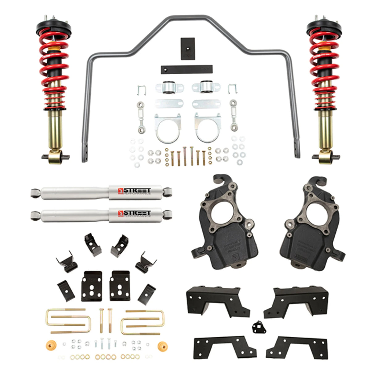 Belltech Performance Handling Kit w/Height Adjustable Coilovers & Rear Sway Bar (1-5" Front / 6" Rear Drop) for 2015-2020 Ford F-150 RWD