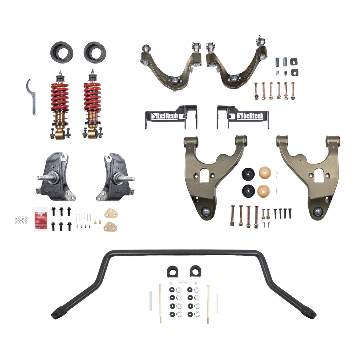 Belltech Front Coilover Conversion Kit w/Sway Bar (4-Piston Brake Calipers) for 1988-1998 Chevrolet C1500 Standard Cab RWD