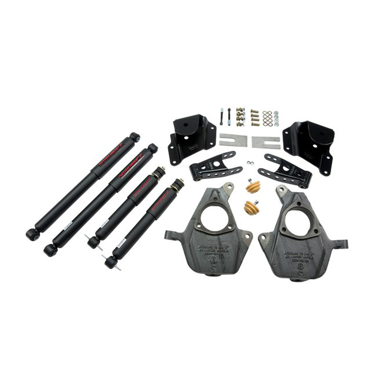 Belltech Lowering Kit w/Nitro Drop 2 Shocks (Front Torsion Bar Suspension Only, 2" Front / 4" Rear Drop) for 2005-2006 GMC Sierra 1500 Extended Cab RWD Short Bed w/Front Torsion Bars
