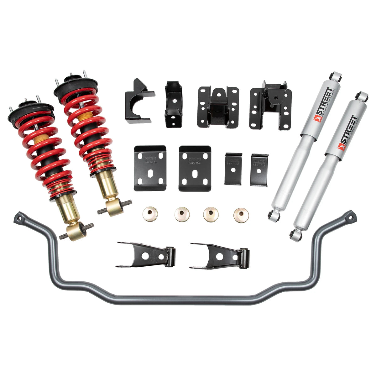 Belltech Performance Handling Kit w/Height Adjustable Coilovers & Front Sway Bar (1-3" Front / 4" Rear Drop) for 2014-2018 GMC Sierra 1500 RWD/4WD w/o Autoride or Magnetic Ride Short Bed
