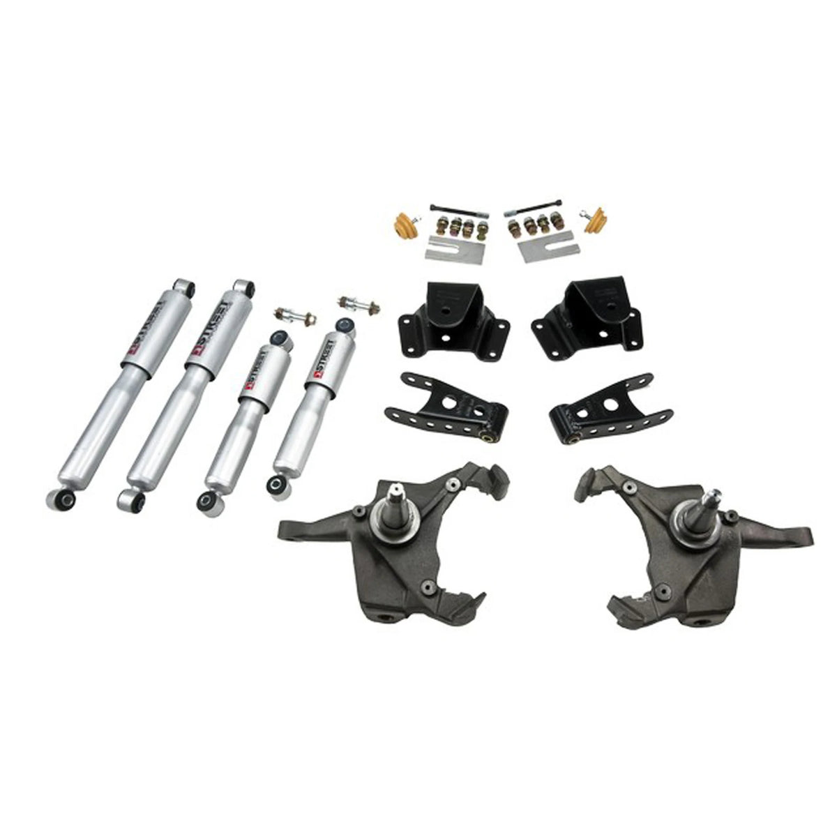 Belltech Lowering Kit w/Street Performance Shocks (3" Front / 4" Rear Drop) for 1975-1978 GMC C35 Crew Cab RWD Dually