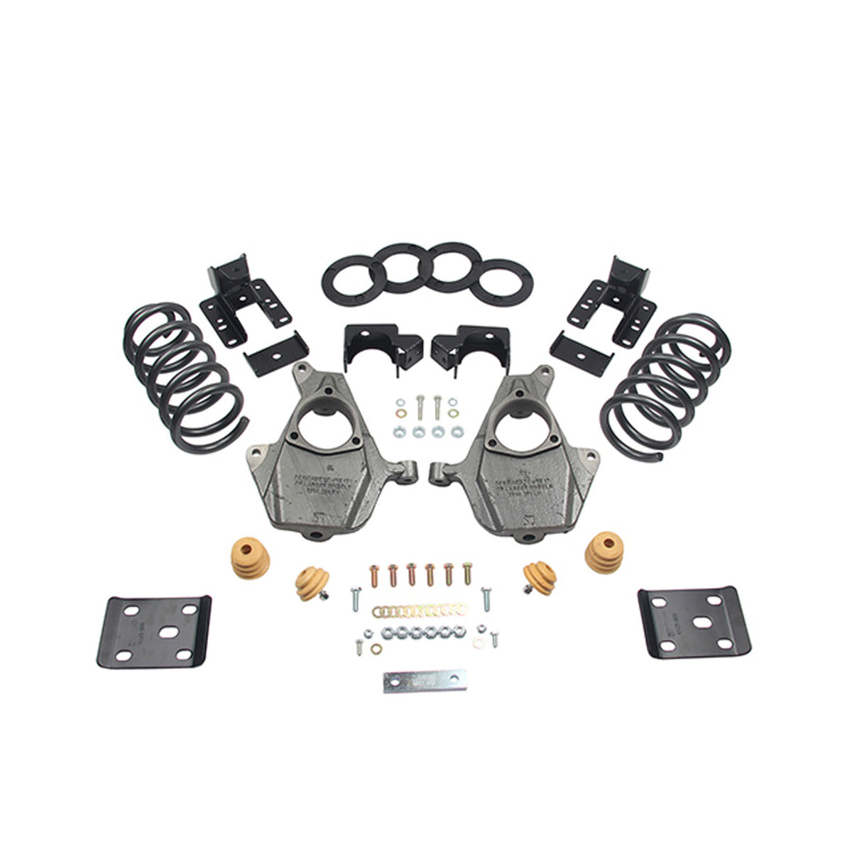Belltech Lowering Kit w/o Shocks (3" or 4" Front / 7" Rear Drop) for 2016.5-2018 Chevrolet Silverado 1500 Standard Cab w/Aluminum/Stamped Control Arms RWD w/o Autoride or Magnetic Ride Short Bed