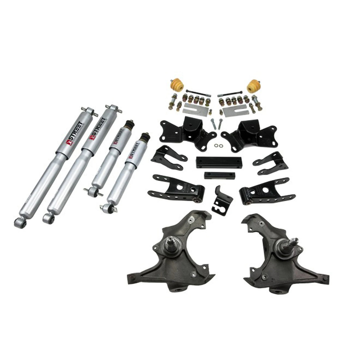 Belltech Lowering Kit w/Street Performance Shocks (3" Front / 4" Rear Drop) for 1997-2000 Chevrolet C2500 Extended Cab/Crew Cab RWD 8-Lug Single Rear Wheel