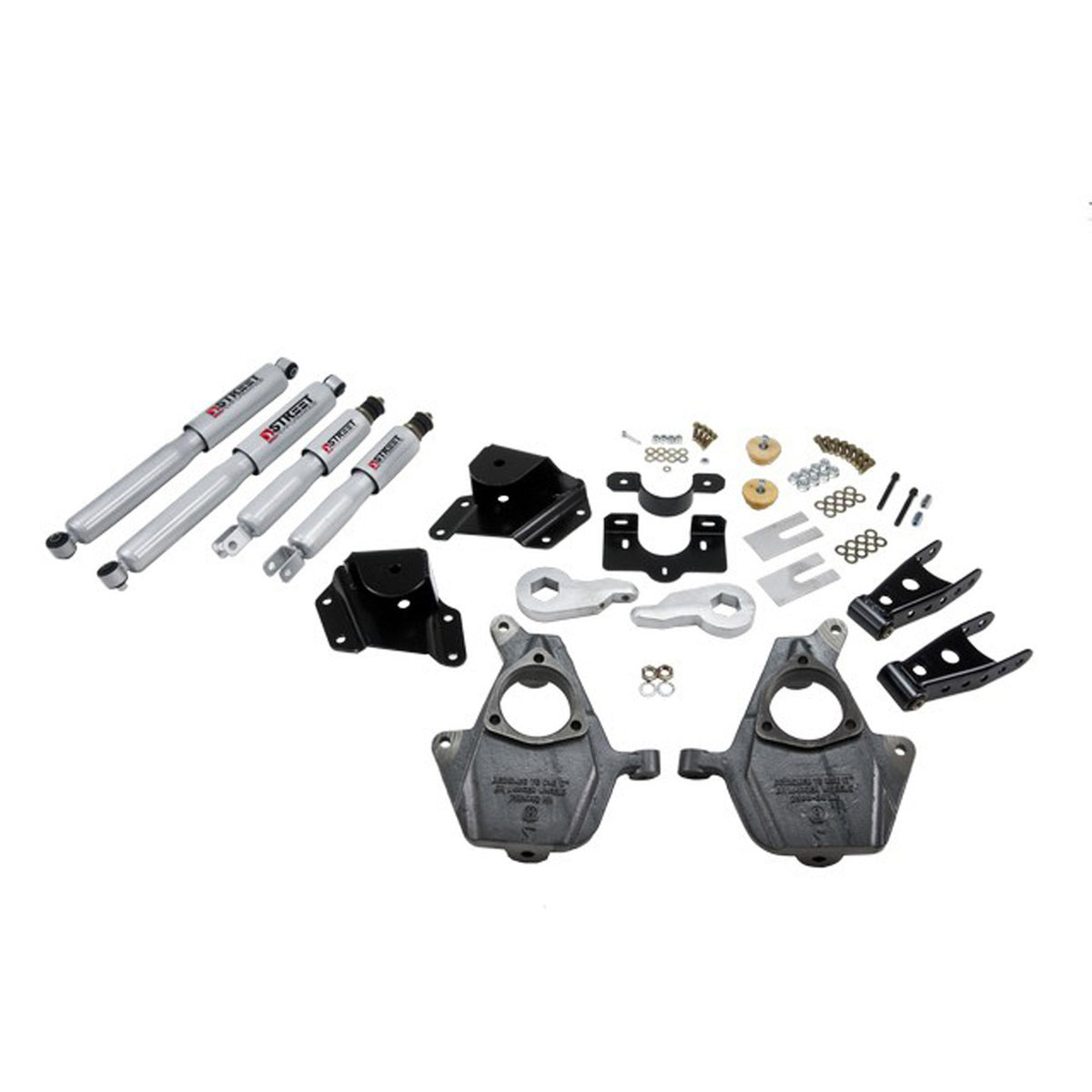 Belltech Lowering Kit w/Street Performance Shocks (Front Torsion Bar Suspension Only, 3-4" Front / 4" Rear Drop) for 2005-2006 Chevrolet Silverado 1500 Extended Cab RWD w/Front Torsion Bars
