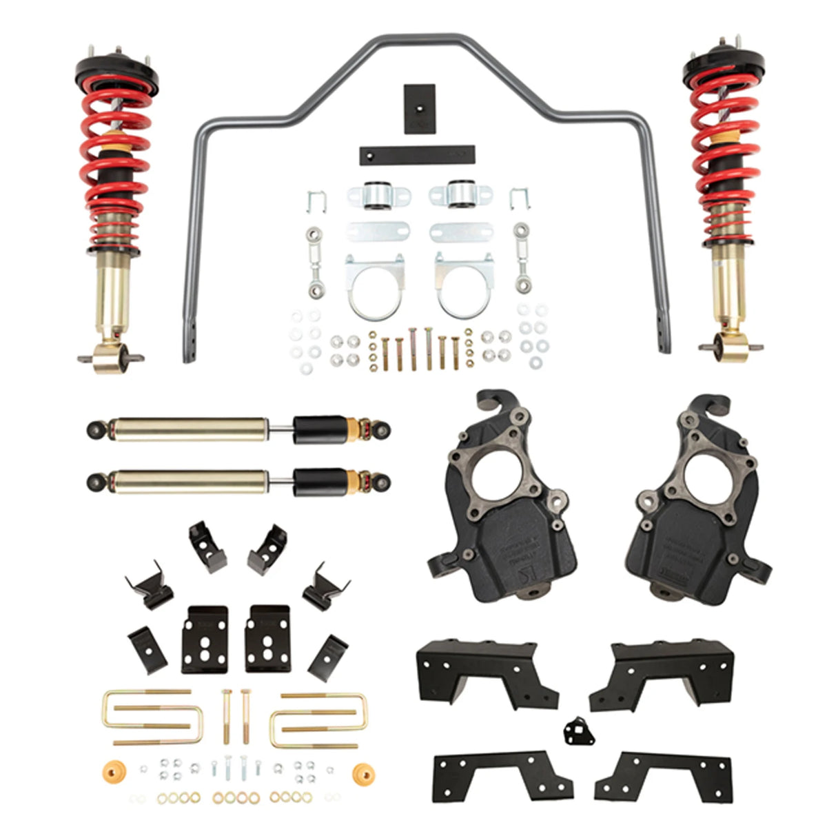 Belltech Performance Handling Kit Plus w/Damping Adjustable Coilovers/Shocks (1-5" Front / 6" Rear Drop) for 2015-2020 Ford F-150 RWD