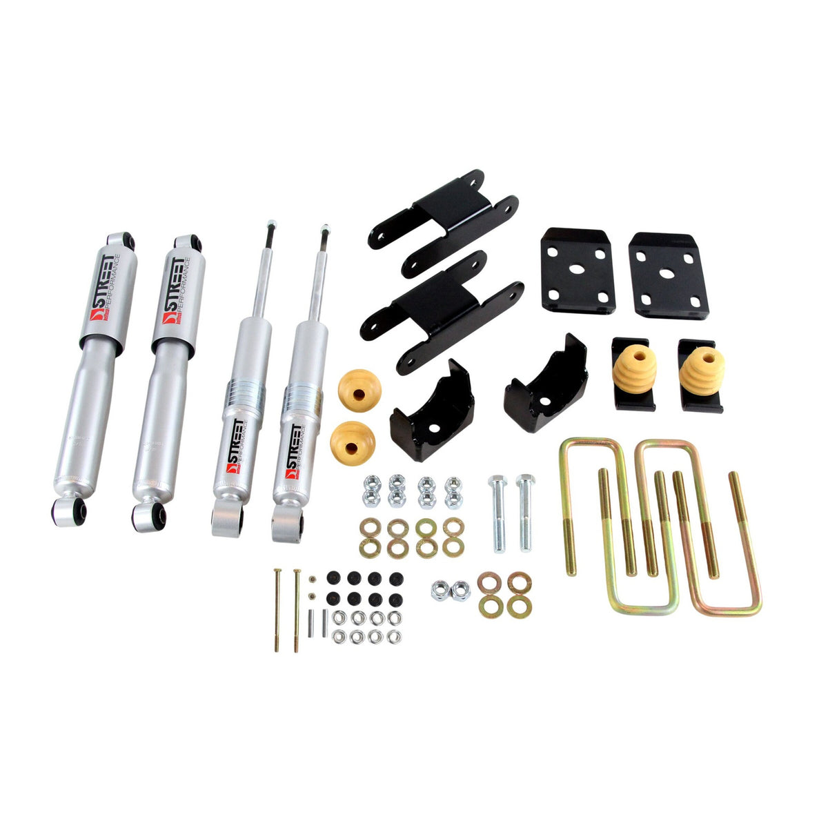 Belltech Lowering Kit w/Street Performance Shocks (0-3" Front / 4" Rear Drop) for 2015-2017 GMC Canyon Extended Cab/Crew Cab RWD/4WD Short Bed