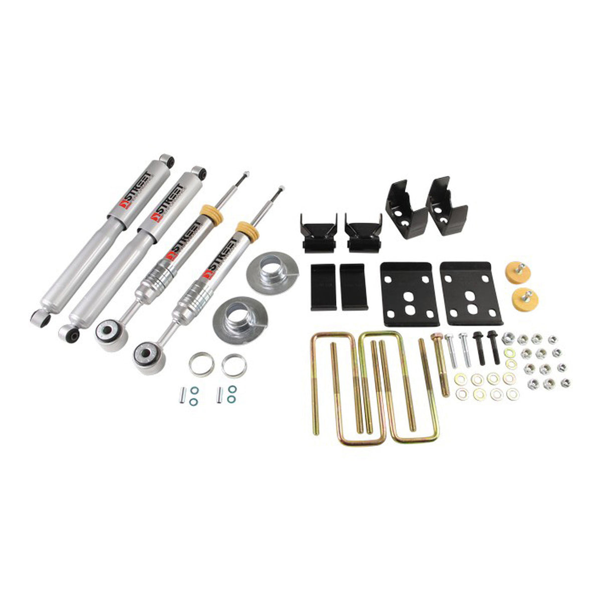 Belltech Lowering Kit w/Street Performance Shocks (+1" to -3" Front / 5.5" Rear Drop) for 2009-2013 Ford F-150 Extended Cab/Crew Cab RWD Short Bed