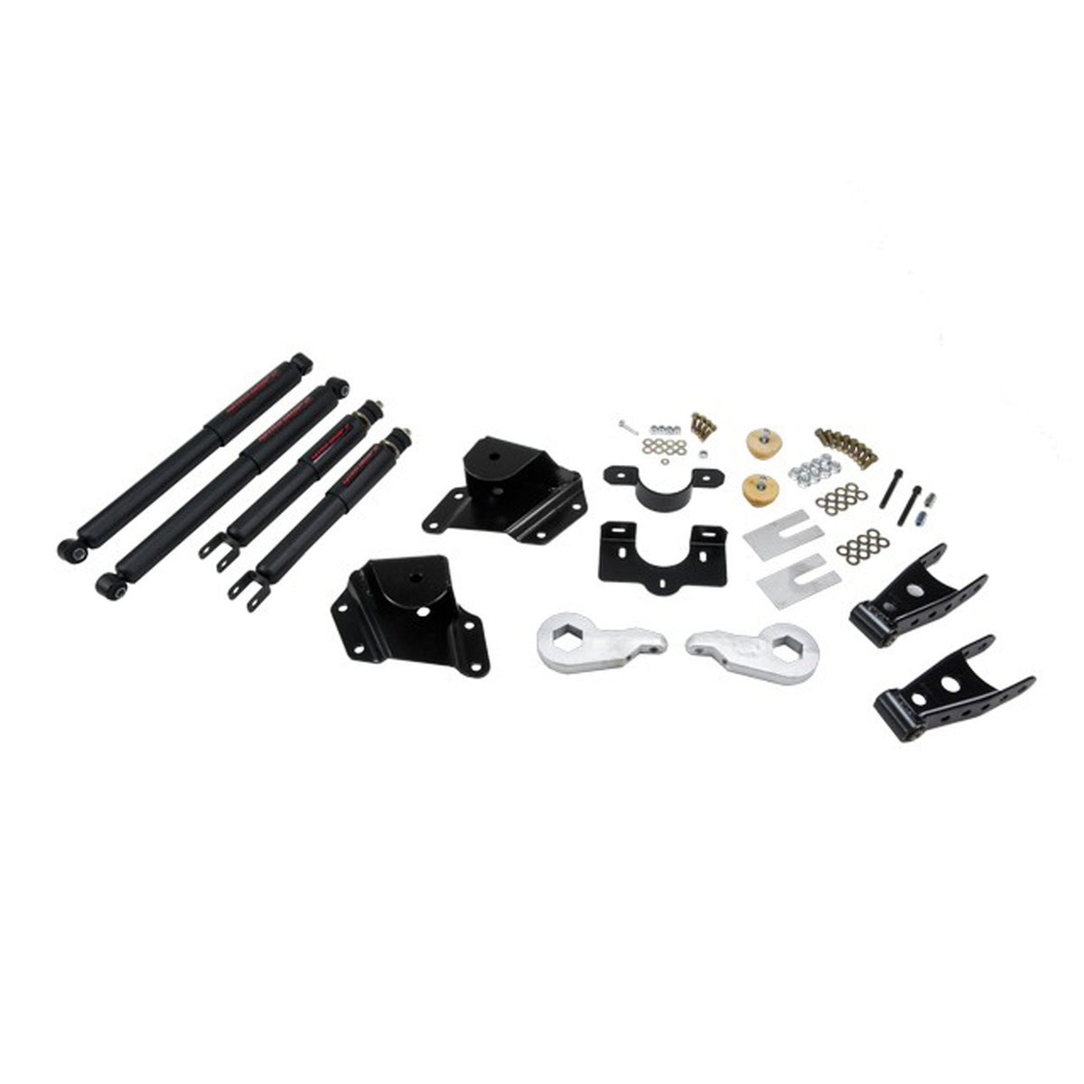 Belltech Lowering Kit w/Nitro Drop 2 Shocks (Front Torsion Bar Suspension Only, 1-2" Front / 4" Rear Drop) for 2007 Chevrolet Silverado 1500 Classic Extended Cab RWD w/Front Torsion Bars
