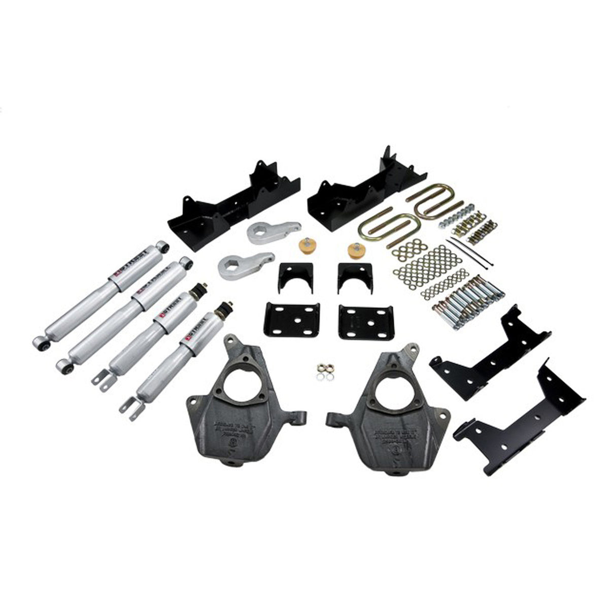 Belltech Lowering Kit w/Street Performance Shocks (Front Torsion Bar Suspension Only, 3" or 4" Front / 6" Rear Drop) for 2007 GMC Sierra 1500 Classic Standard Cab RWD w/Front Torsion Bars
