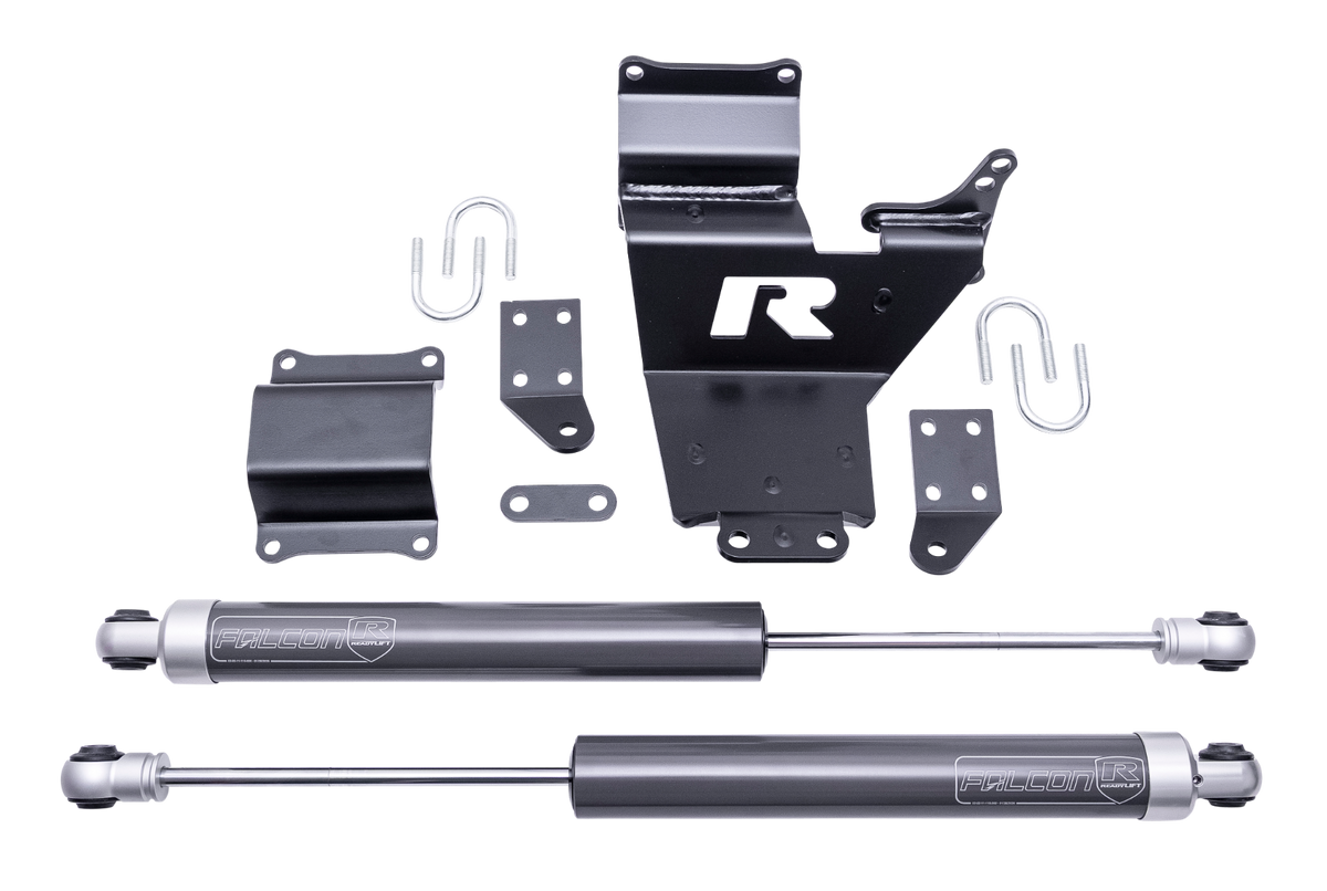ReadyLift Dual Steering Stabilizer Kit for 2005-2026 Ford F-550 Super Duty Diesel 4WD 77-23201