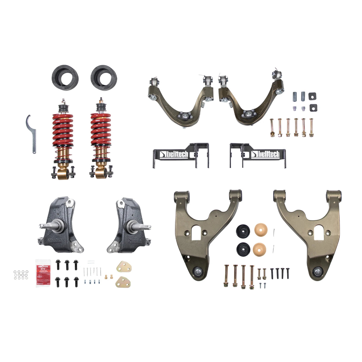 Belltech Front Coilover Conversion Kit (4-Piston Brake Calipers) for 1988-1998 GMC C1500 Standard Cab RWD