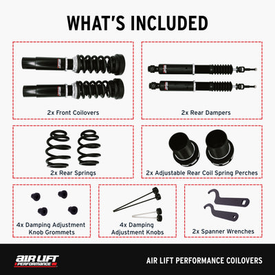 Air Lift Performance Coilovers for 2007-2017 Audi A5 (B8) 79005