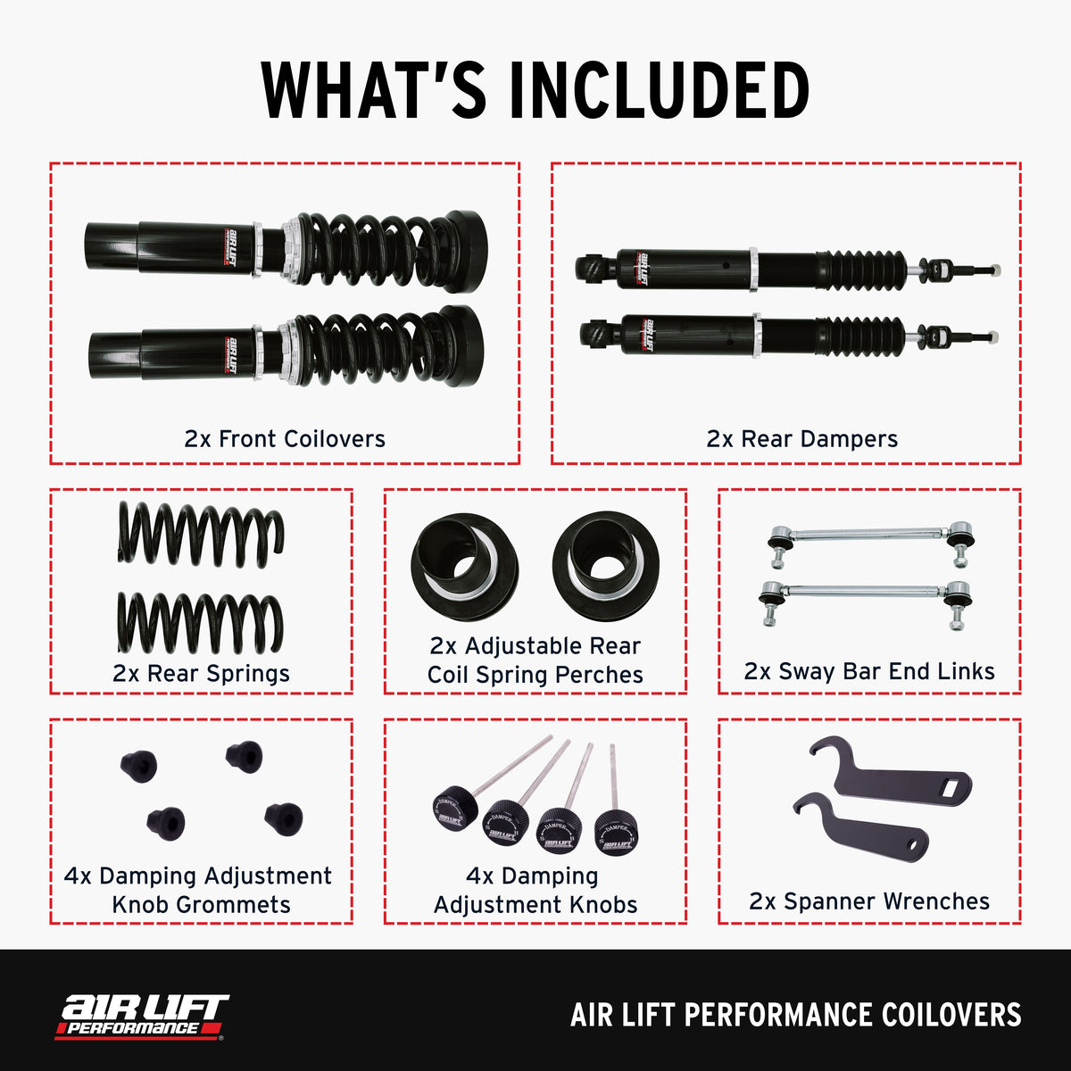 Air Lift Performance Coilovers for 2015-2019 BMW 3 Series Sedan (F30) 79021