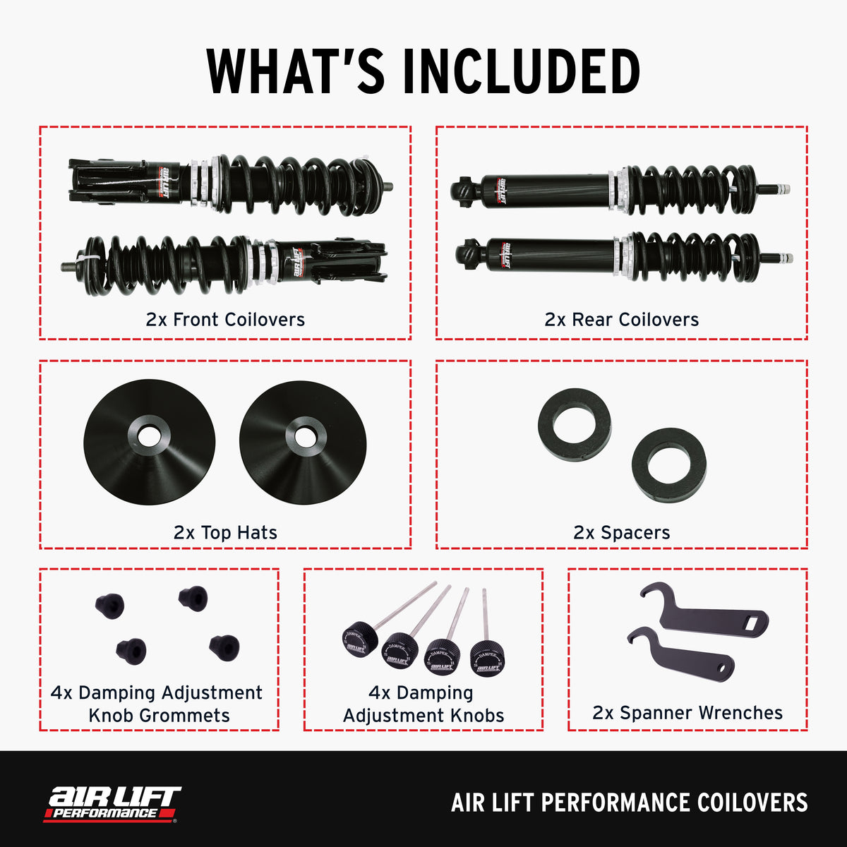 Air Lift Performance Coilovers for 1985-1998 Volkswagen Jetta (MK2/MK3) 79022
