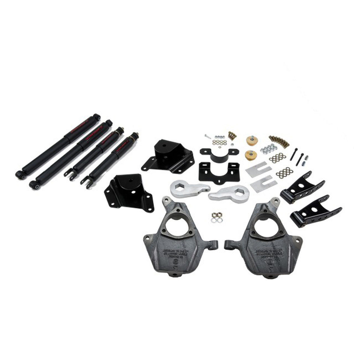 Belltech Lowering Kit w/Nitro Drop 2 Shocks (Front Torsion Bar Suspension Only, 3-4" Front / 4" Rear Drop) for 2005-2006 Chevrolet Silverado 1500 Extended Cab RWD w/Front Torsion Bars