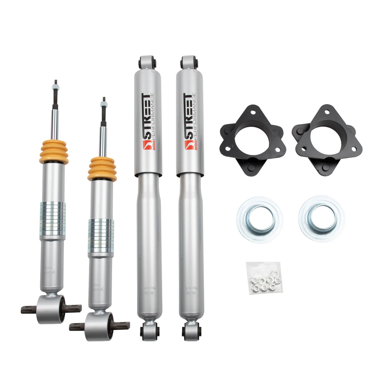 Belltech 2" Leveling Kit (Strut Spacers w/Trail Performance Struts/Shocks) for 2007-2018 Chevrolet Silverado 1500 RWD/4WD