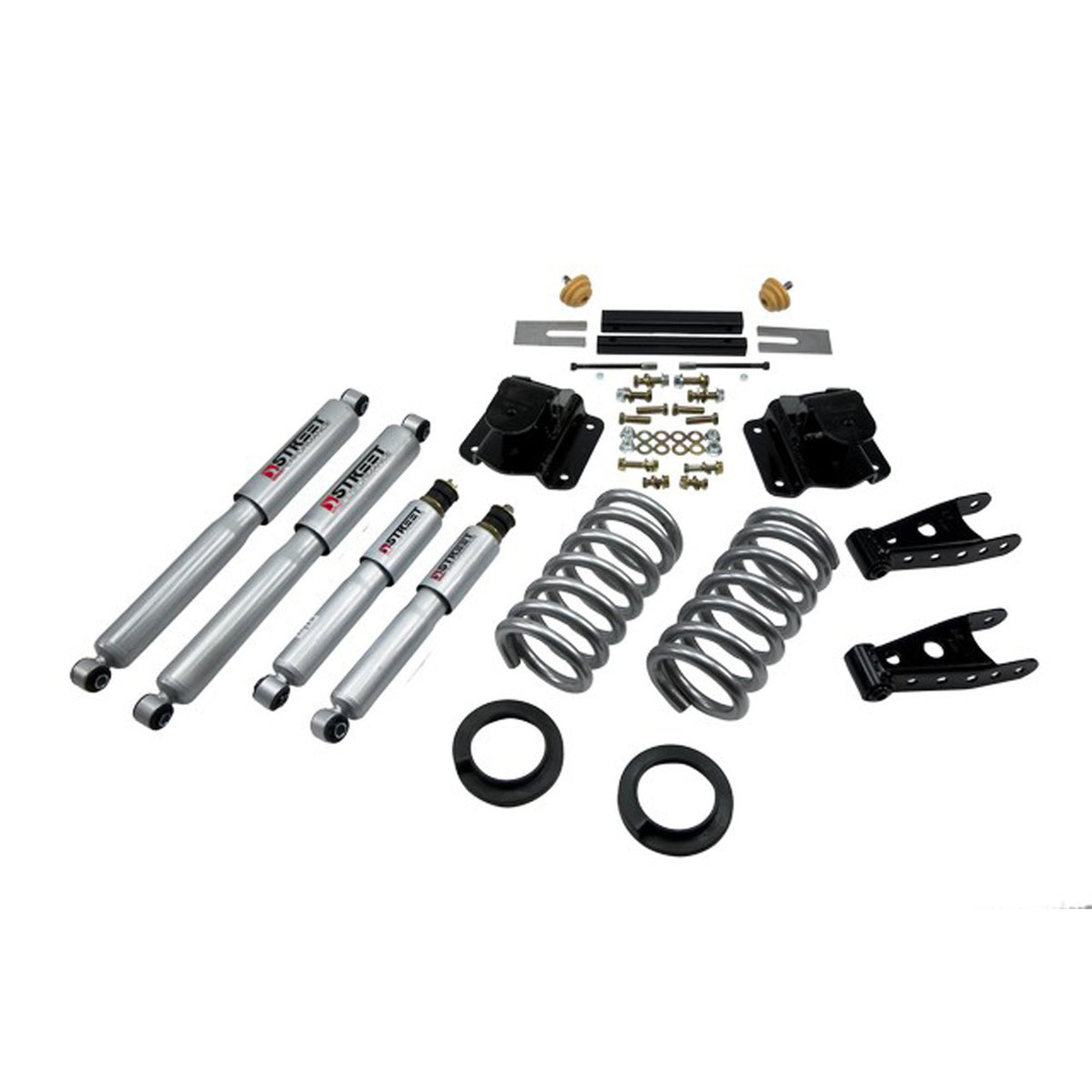 Belltech Lowering Kit w/Street Performance Shocks (2" or 3" Front / 4" Rear Drop) for 1995-1999 Dodge Ram 1500 Extended Cab V8 Auto Trans RWD