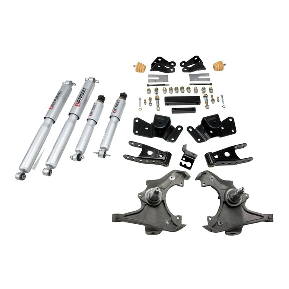 Belltech Lowering Kit w/Street Performance Shocks (3" Front / 4" Rear Drop) for 1999-2000 Chevrolet C2500 Crew Cab RWD 8-Lug Single Rear Wheel