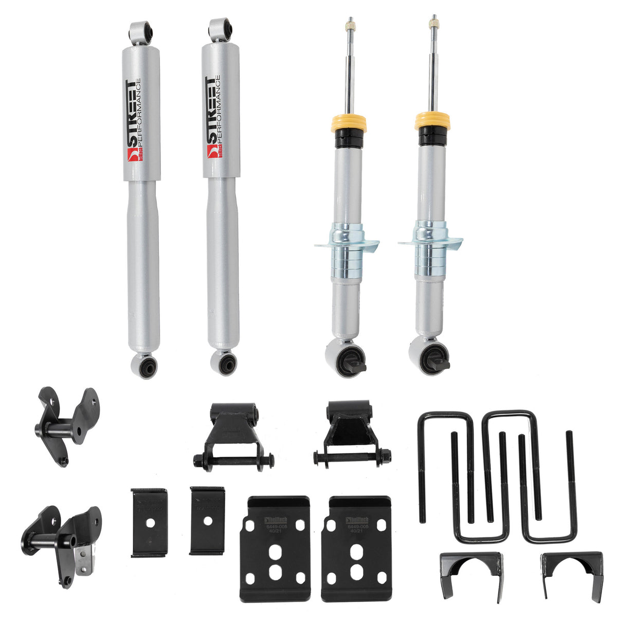 Belltech Lowering Kit w/Street Performance Struts/Shocks (1-3.5" Front / 4.5" Rear Drop) for 2021-2026 Ford F-150 RWD