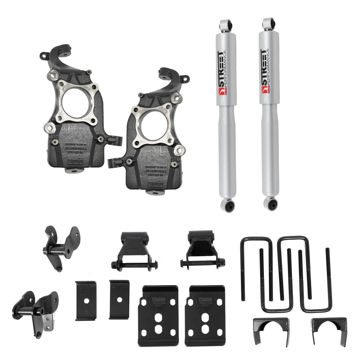 Belltech Lowering Kit w/Street Performance Shocks (2" Front / 4.5" Rear Drop) for 2021-2026 Ford F-150 RWD
