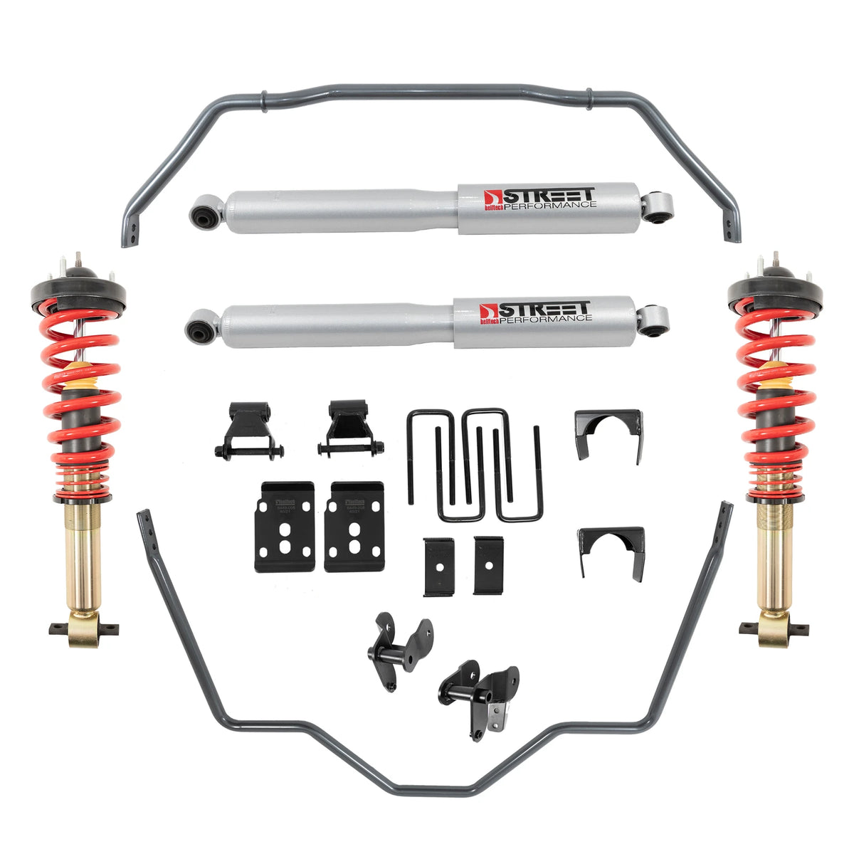 Belltech Performance Handling Kit w/Height Adjustable Coilovers & Sway Bar Set (1-3.5" Front / 5.5" Rear Drop) for 2021-2026 Ford F-150 4WD