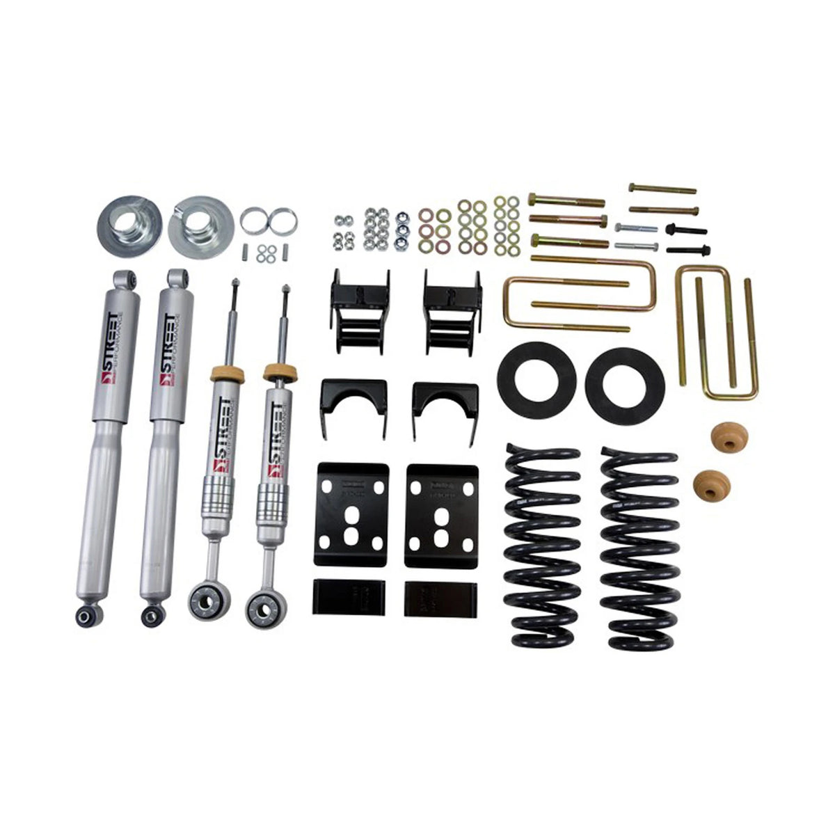 Belltech Lowering Kit w/Street Performance Shocks (2" or 3" Front / 4" Rear Drop) for 2009-2013 Ford F-150 Extended Cab/Crew Cab RWD Short Bed
