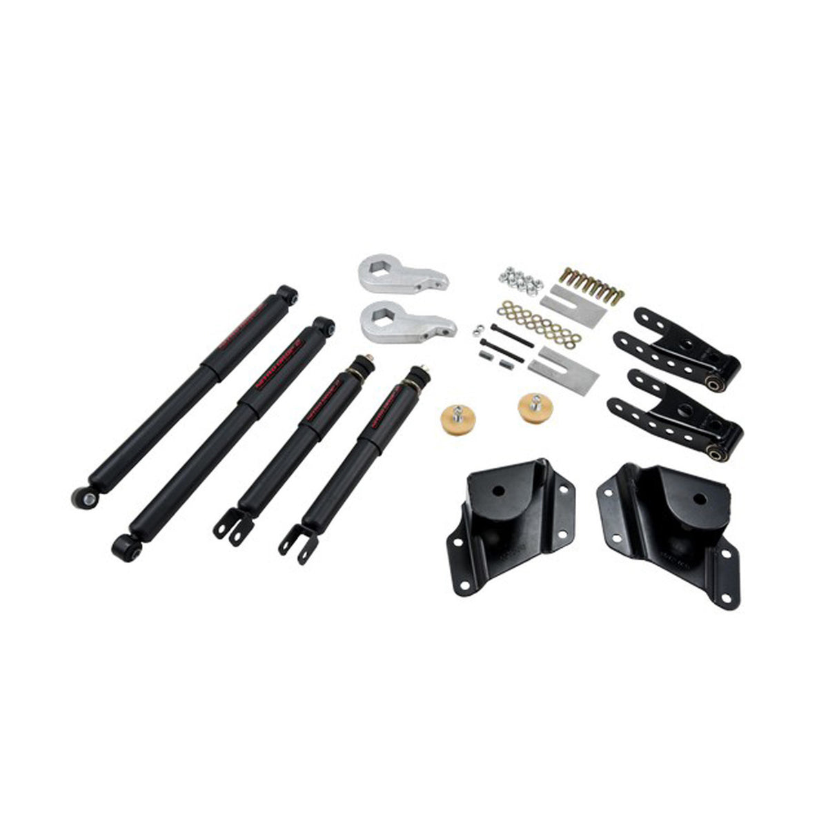 Belltech Lowering Kit w/Nitro Drop 2 Shocks (Front Torsion Bar Suspension Only, 1" or 2" Front / 4" Rear Drop) for 2007 GMC Sierra 1500 Classic Standard Cab RWD w/Front Torsion Bars