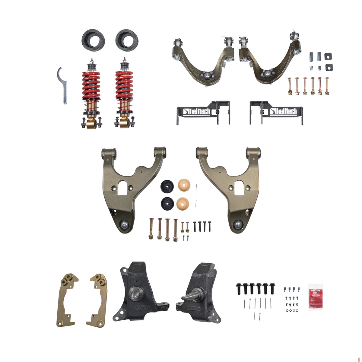 Belltech Front Coilover Conversion Kit (OEM Brake Calipers) for 1988-1998 GMC C1500 Standard Cab RWD