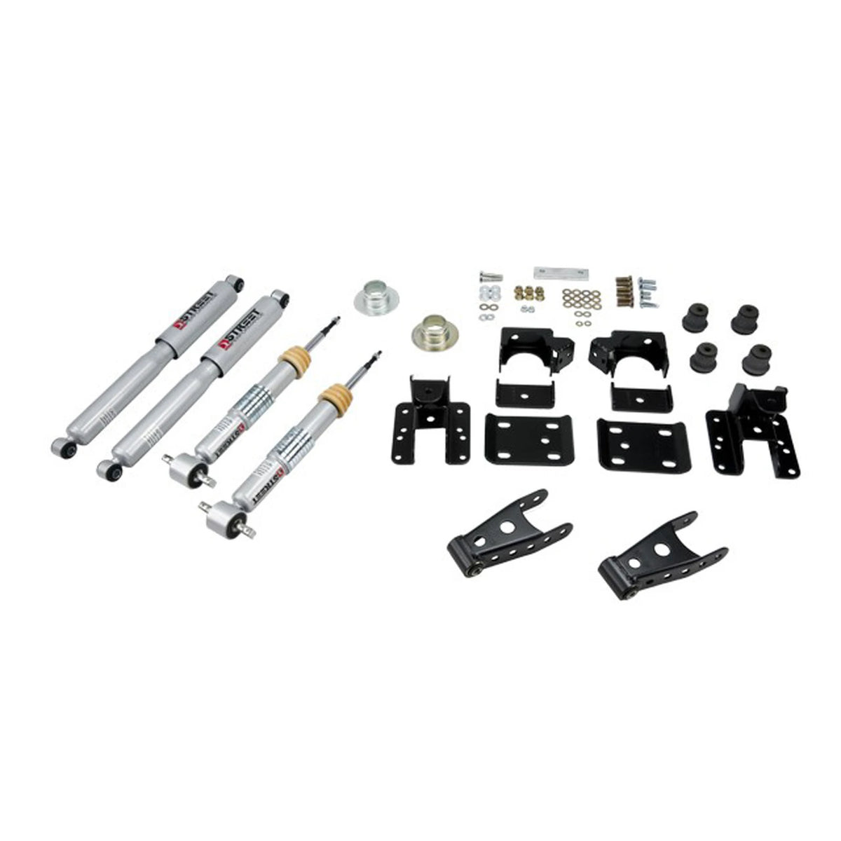 Belltech Lowering Kit w/Street Performance Shocks (0-2" Front / 4" Rear Drop) for 2007-2013 Chevrolet Silverado 1500 RWD/4WD w/o Autoride or Magnetic Ride