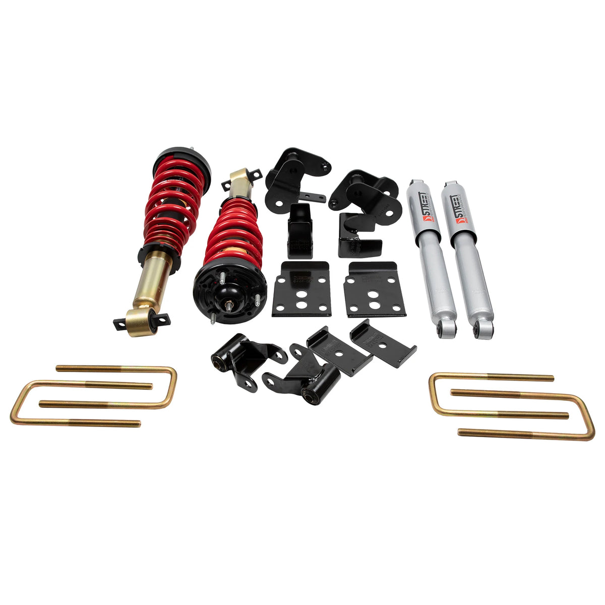 Belltech Performance Coilover Kit w/Height Adjustable Front Coilovers (1-3" Front / 4" Rear Drop) for 2015-2020 Ford F-150 RWD/4WD