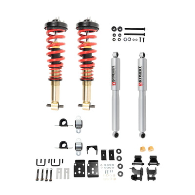 Belltech Performance Coilover Kit w/Height Adjustable Front Coilovers (0-3.5" Front / 4.5" Rear Drop) for 2021-2026 Ford F-150 RWD