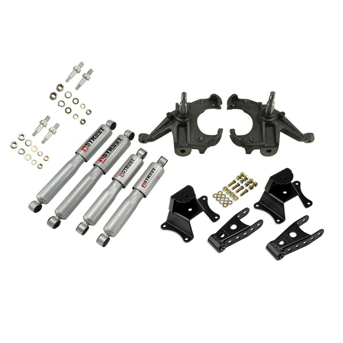 Belltech Lowering Kit w/Street Performance Shocks (3" Front / 4" Rear Drop) for 1975-1978 GMC C15 1-1/4" Rotor RWD