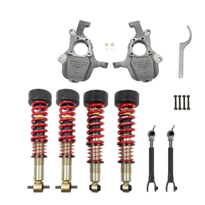 Belltech Performance Coilover Kit w/Front and Rear Height Adjustable Coilovers (2-3.5" Front / 1-4.5" Rear Drop) for 2021-2024 GMC Yukon RWD/4WD w/o Magnetic Ride