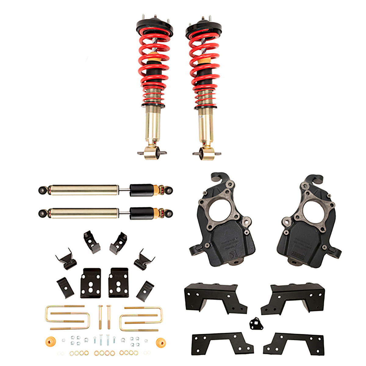 Belltech Performance Coilover Kit Plus w/Damping Adjustable Coilovers/Shocks (1-5" Front / 6" Rear Drop) for 2015-2020 Ford F-150 RWD