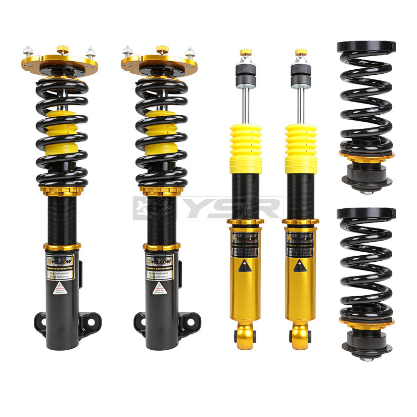 Yellow Speed Premium Competition (True Rear) Coilovers for 1984-1993 Mercedes-Benz 190E RWD (W201)