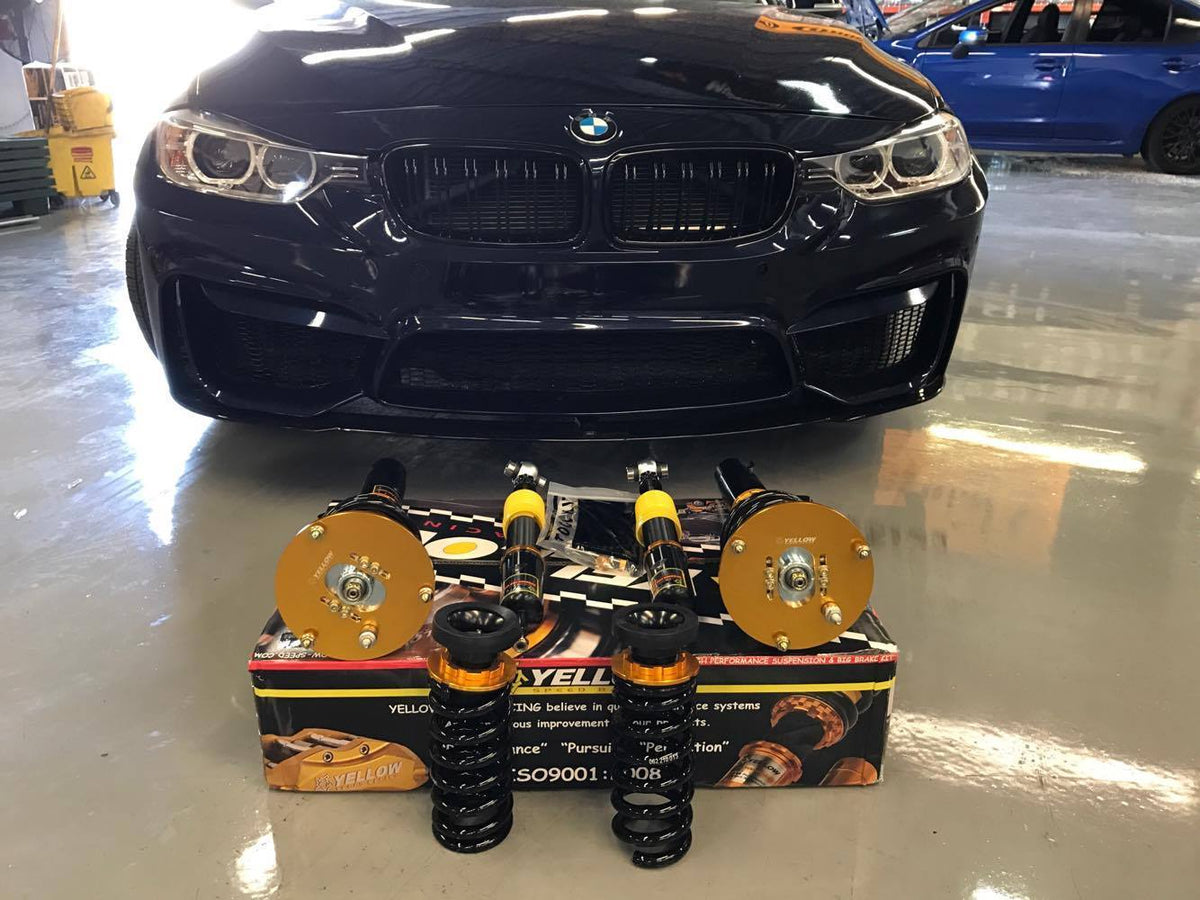 Yellow Speed Super Low Coilovers for 2012-2019 BMW 3 Series RWD (F31) w/o EDC, 5-Bolt Top Mount
