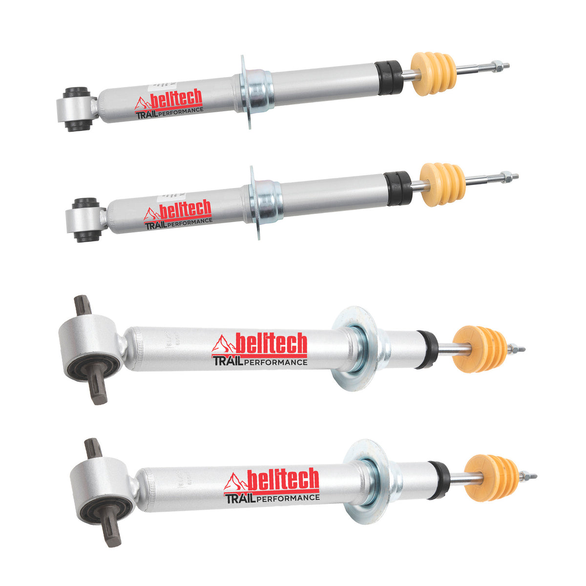 Belltech Trail Performance Shock Set (3.5-4.5" Front / 2-3.5" Rear Lift) for 2021-2026 Chevrolet Suburban RWD/4WD