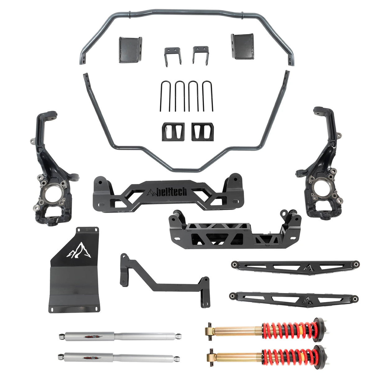 Belltech 5-7" Lift Kit (Front and Rear Trail Performance Coilovers/Shocks) for 2021-2026 Ford F-150 4WD