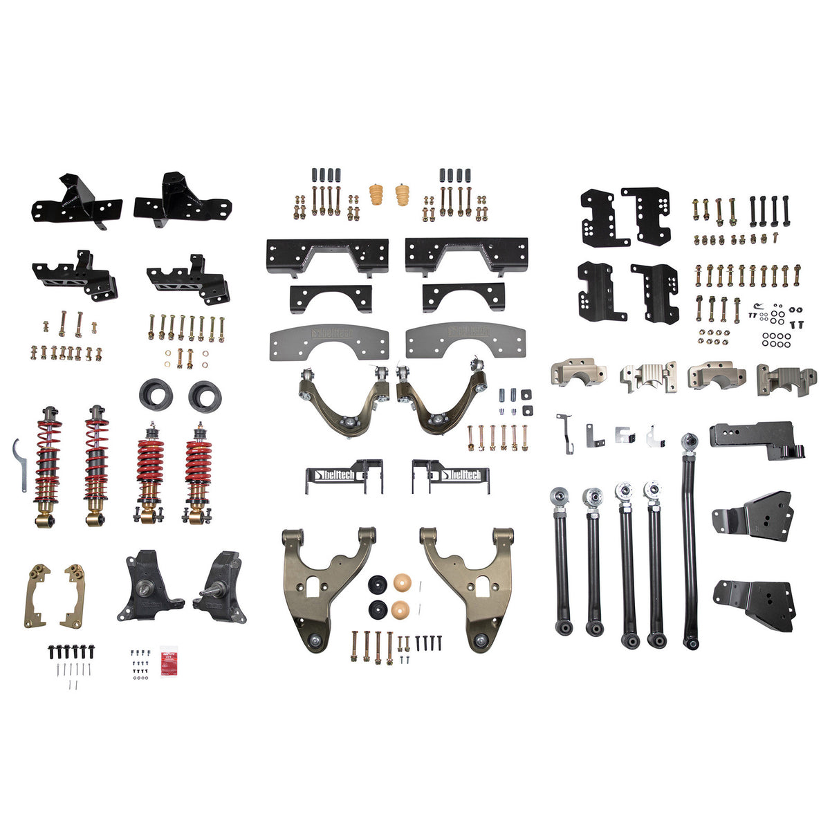 Belltech Performance Coilover Kit (Compatible with OEM Brake Calipers, 4-5" Front / 4-7" Rear Drop) for 1988-1998 Chevrolet C1500 Standard Cab RWD