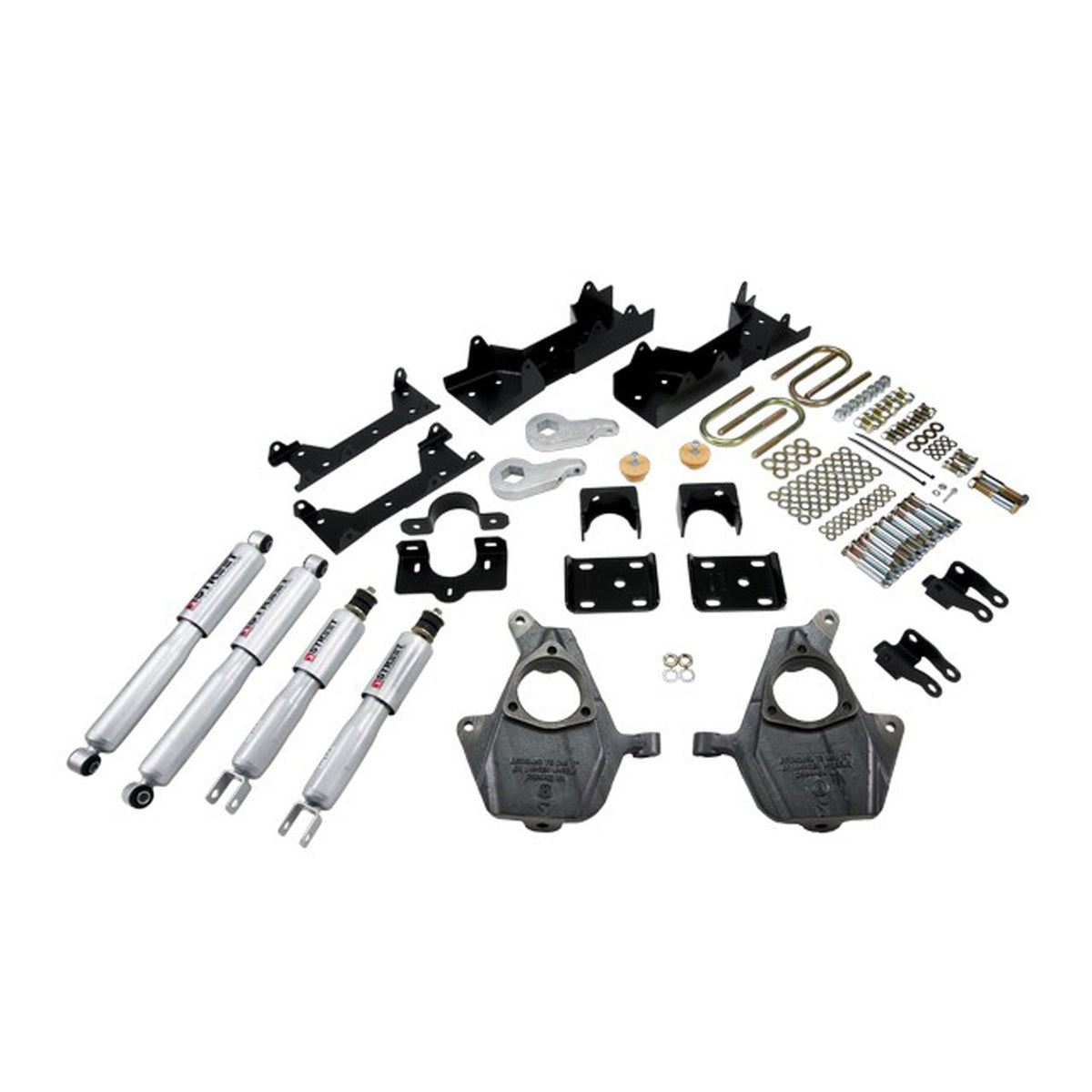 Belltech Lowering Kit w/Street Performance Shocks (Front Torsion Bar Suspension Only, 3-4" Front / 6" Rear Drop) for 2005-2006 GMC Sierra 1500 Extended Cab RWD w/Front Torsion Bars