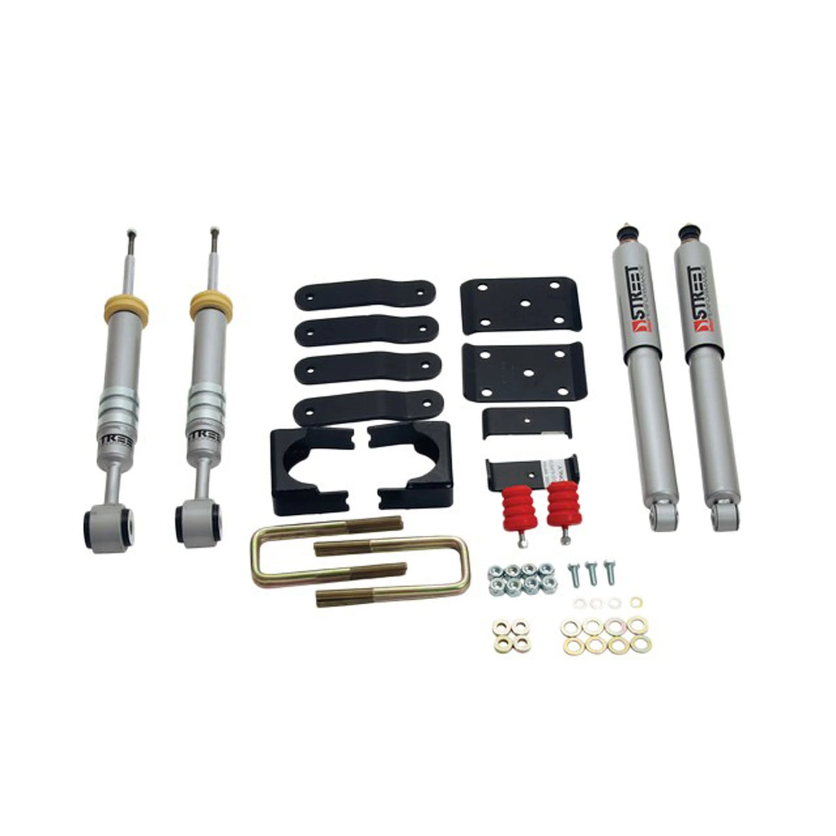 Belltech Lowering Kit w/Street Performance Shocks (+2" to -2" Front / 4" Rear Drop) for 2007-2013 Toyota Tundra V8 except TRD RWD