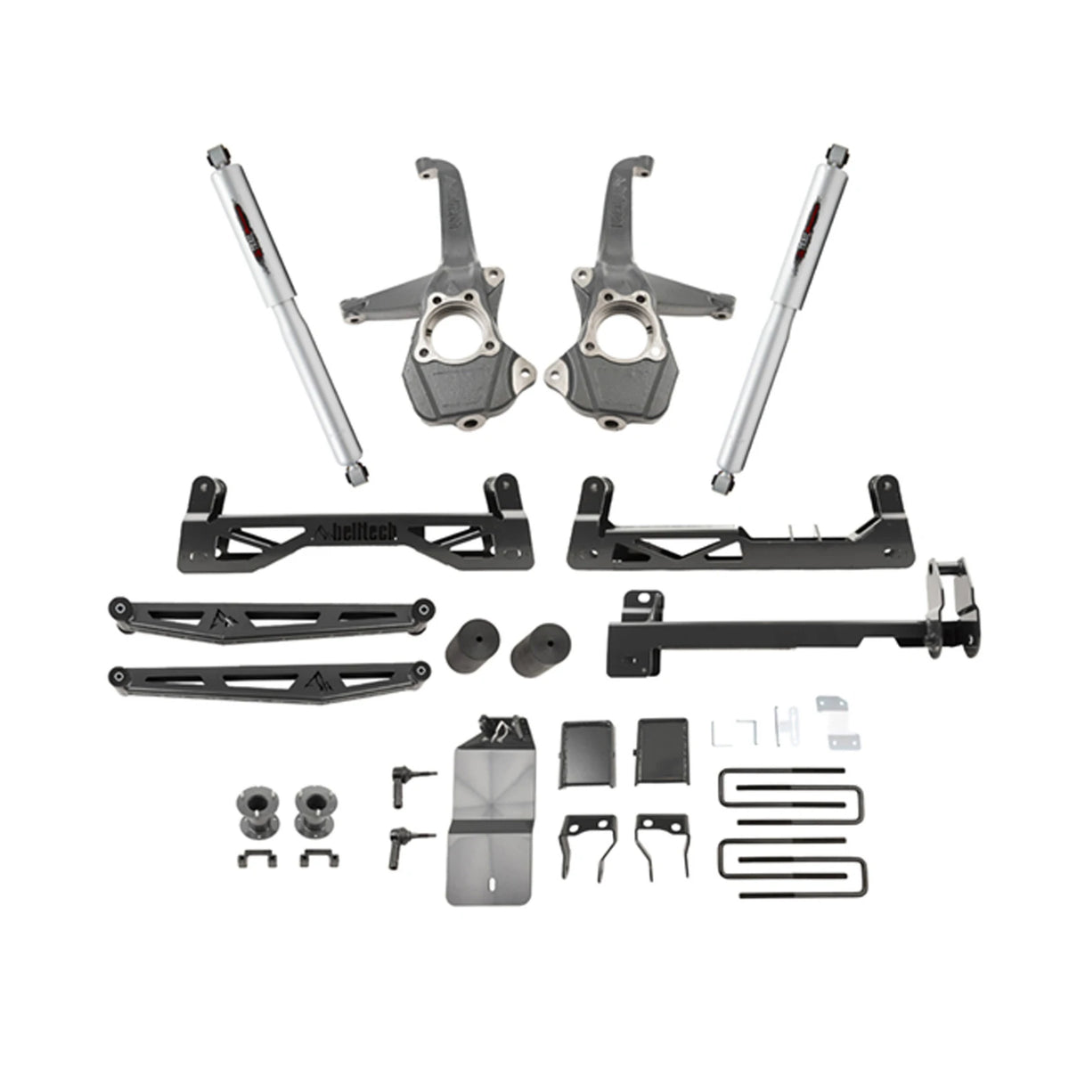 Belltech 6" Lift Kit (Front Spacers and Rear Trail Performance Shocks) for 2019-2025 Chevrolet Silverado 1500 Extended Cab/Crew Cab RWD/4WD