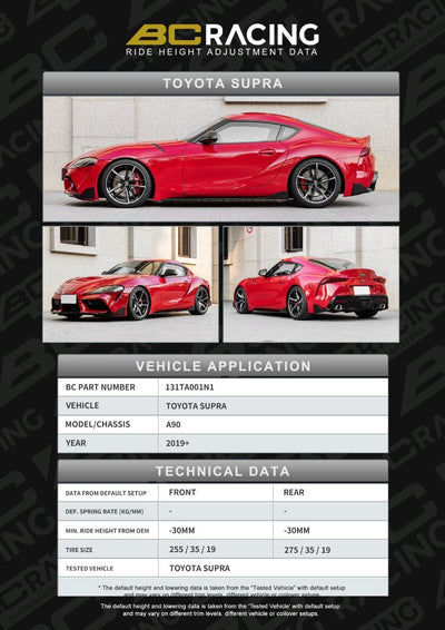 BC Racing ASP Series Springs for 2020+ Toyota Supra (A90)