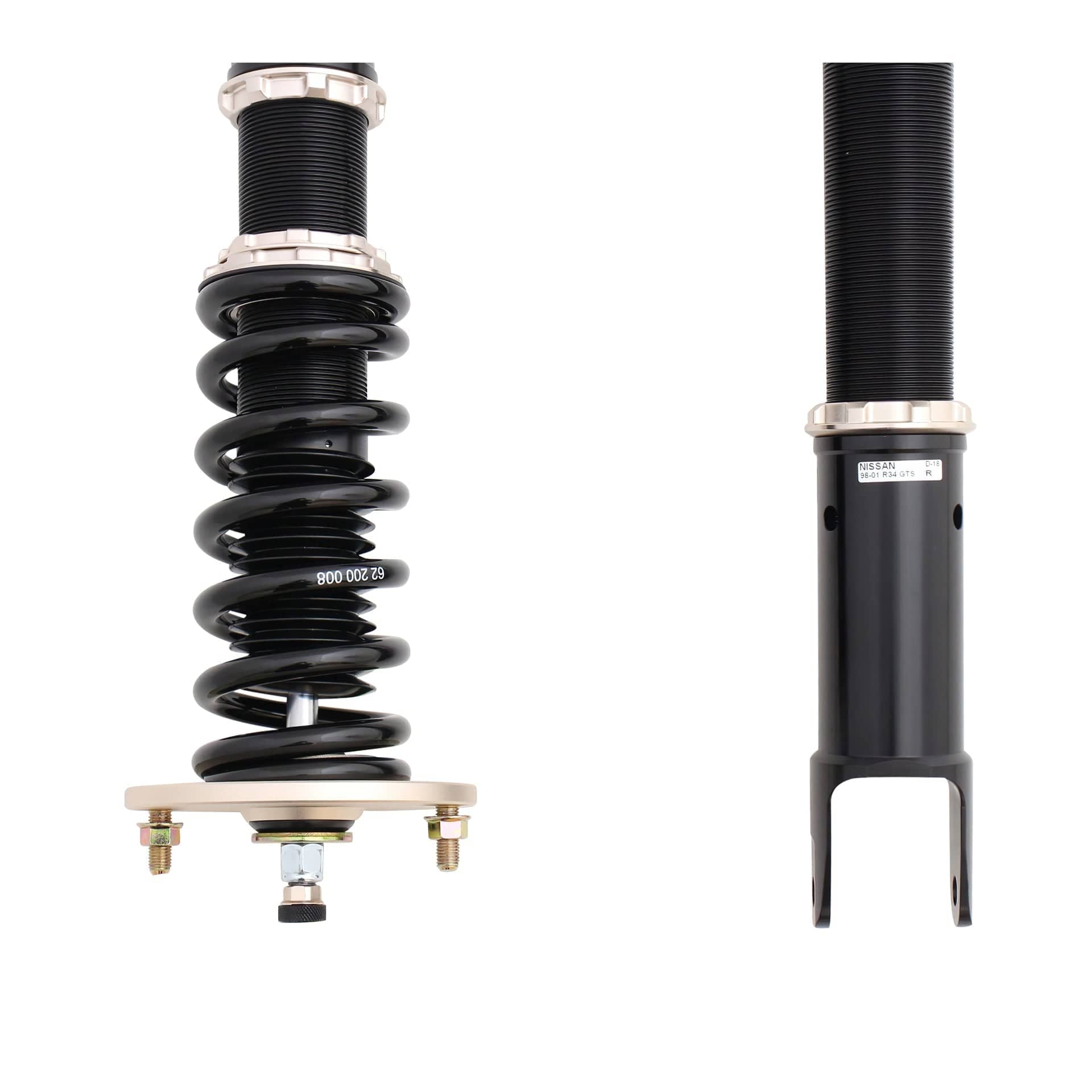 BC Racing ER Series Coilovers for 1999-2002 Nissan Skyline R34 GTS RWD (ER34) Rear Fork D-18-ER