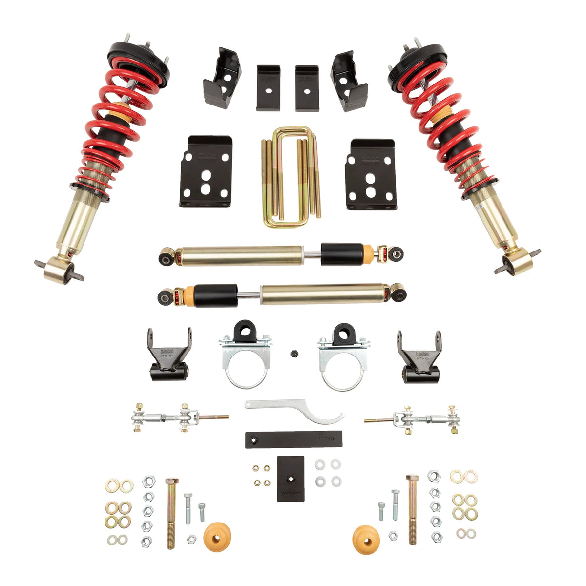 Belltech Performance Coilover Kit Plus w/Damping Adjustable Coilovers/Shocks (1-3" Front / 5.5" Rear Drop) for 2015-2020 Ford F-150 RWD/4WD