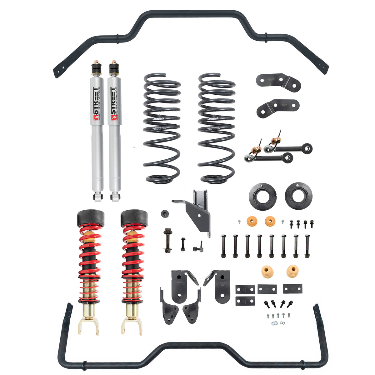 Belltech Performance Handling Kit w/Height Adjustable Coilovers & Sway Bar Set (1-3" Front / 4-5" Rear Drop) for 2019-2024 Ram 1500 RWD/4WD