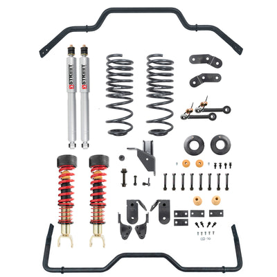 Belltech Performance Handling Kit w/Height Adjustable Coilovers & Sway Bar Set (1-3" Front / 4-5" Rear Drop) for 2019-2024 Ram 1500 RWD/4WD