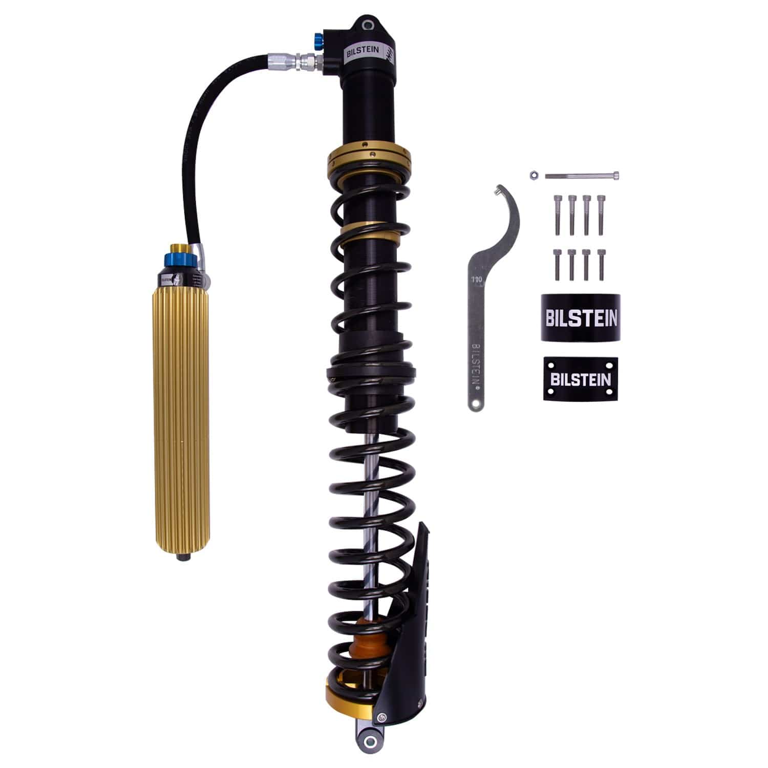 Bilstein Black Hawk Powersports Rear Right Shock Absorber and Coil Spring Assembly for 2021-2023 Can-Am Maverick X3 X rs Turbo RR Smart-Shox 41-330623