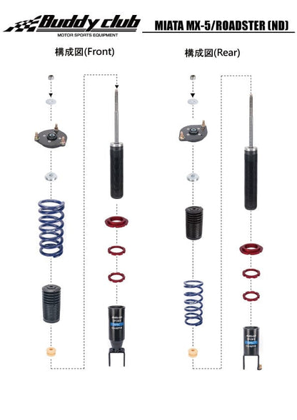 Buddy Club Sport Spec Coilovers - 2015+ Mazda Miata (ND) BC02-SSMMND